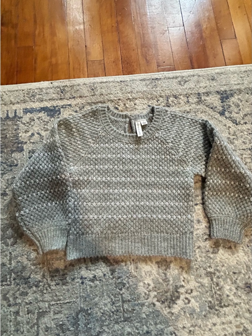 Janie And Jack Girls 4 Gray Grey Silver Chunky Metallic Sweater